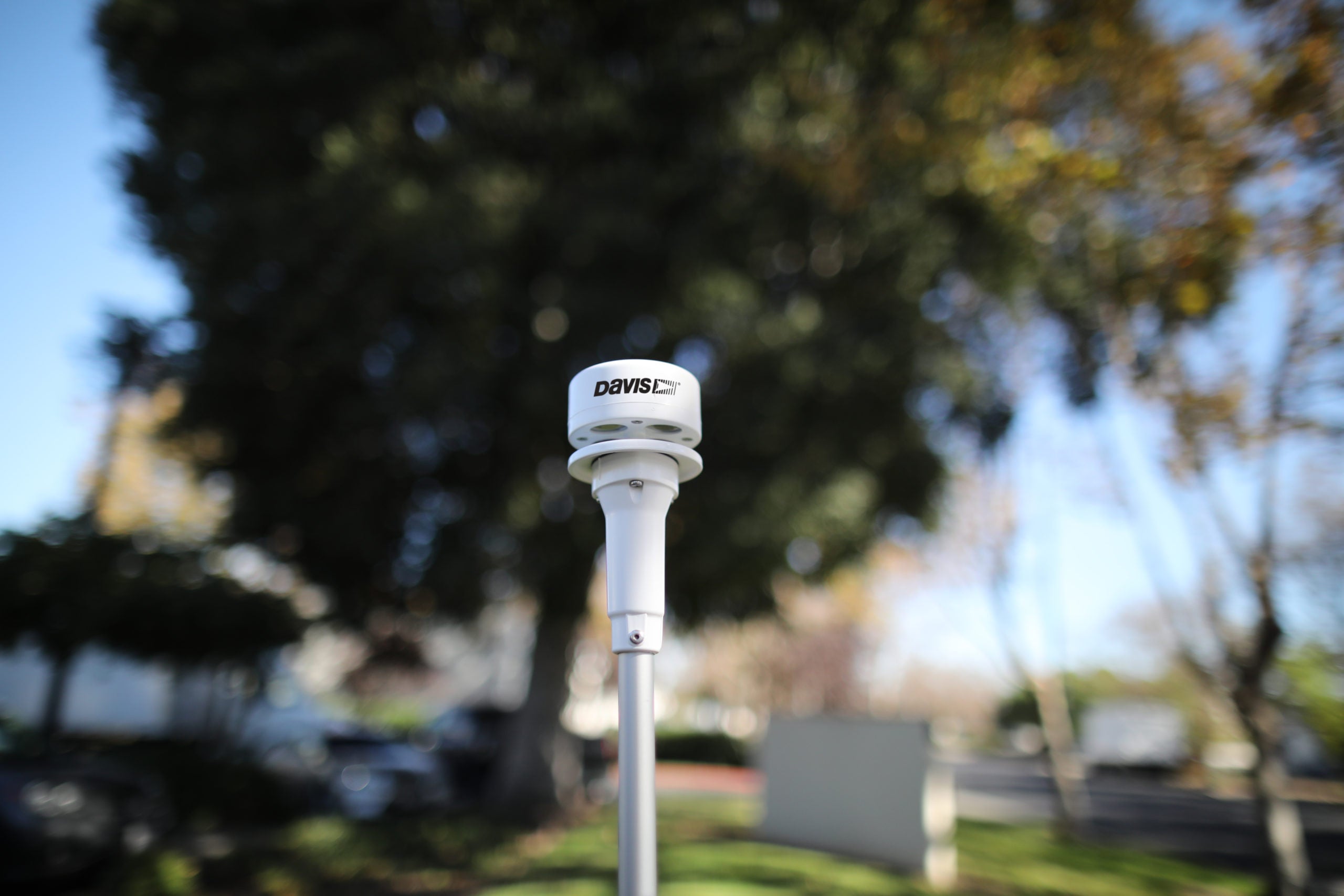 sonic anemometer ultrasonic wind sensor mounted outdoors
