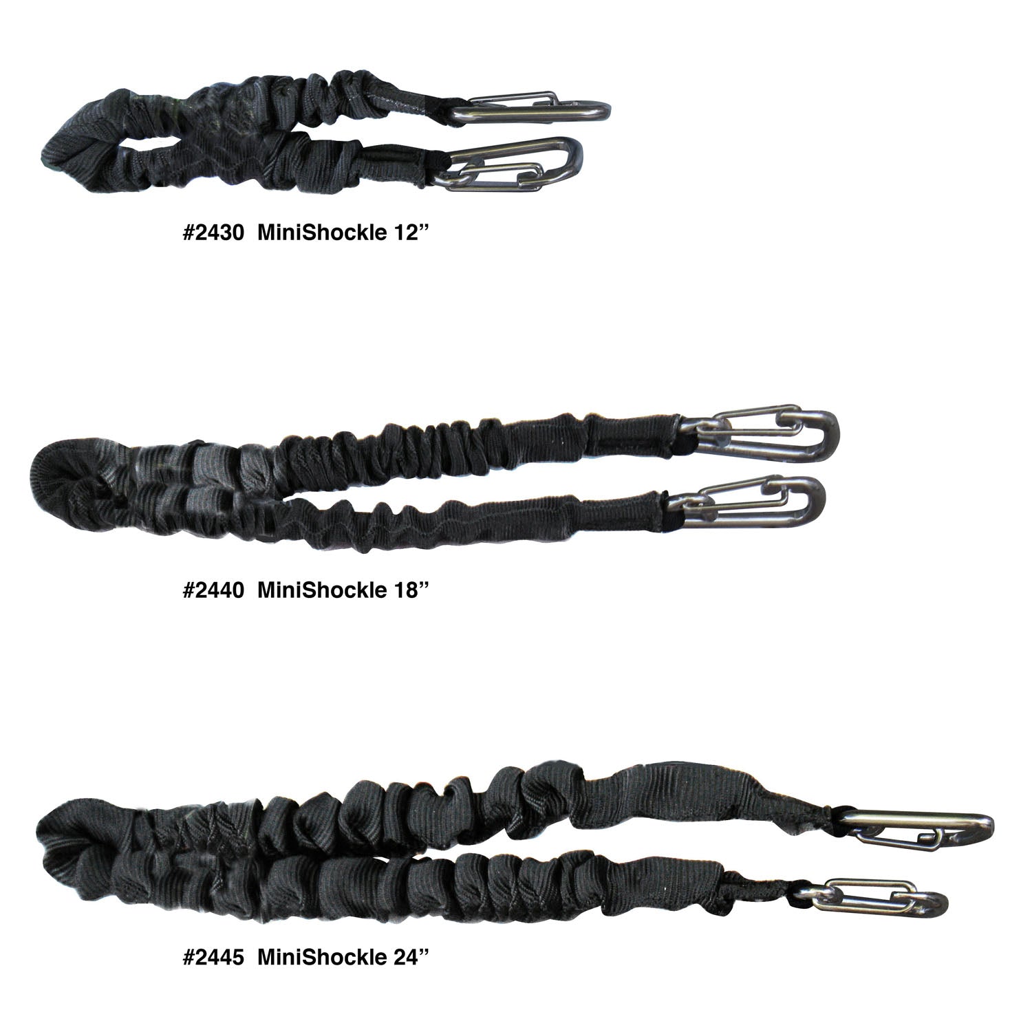 MiniShockle™ Bungee Cord, Black, 12" (31 cm) - SKU 2430