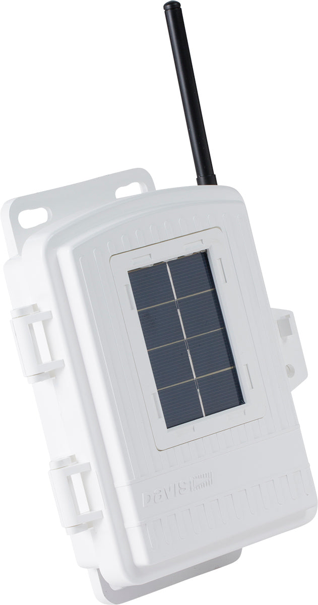 solar-powered wireless sensor transmitter oblique view