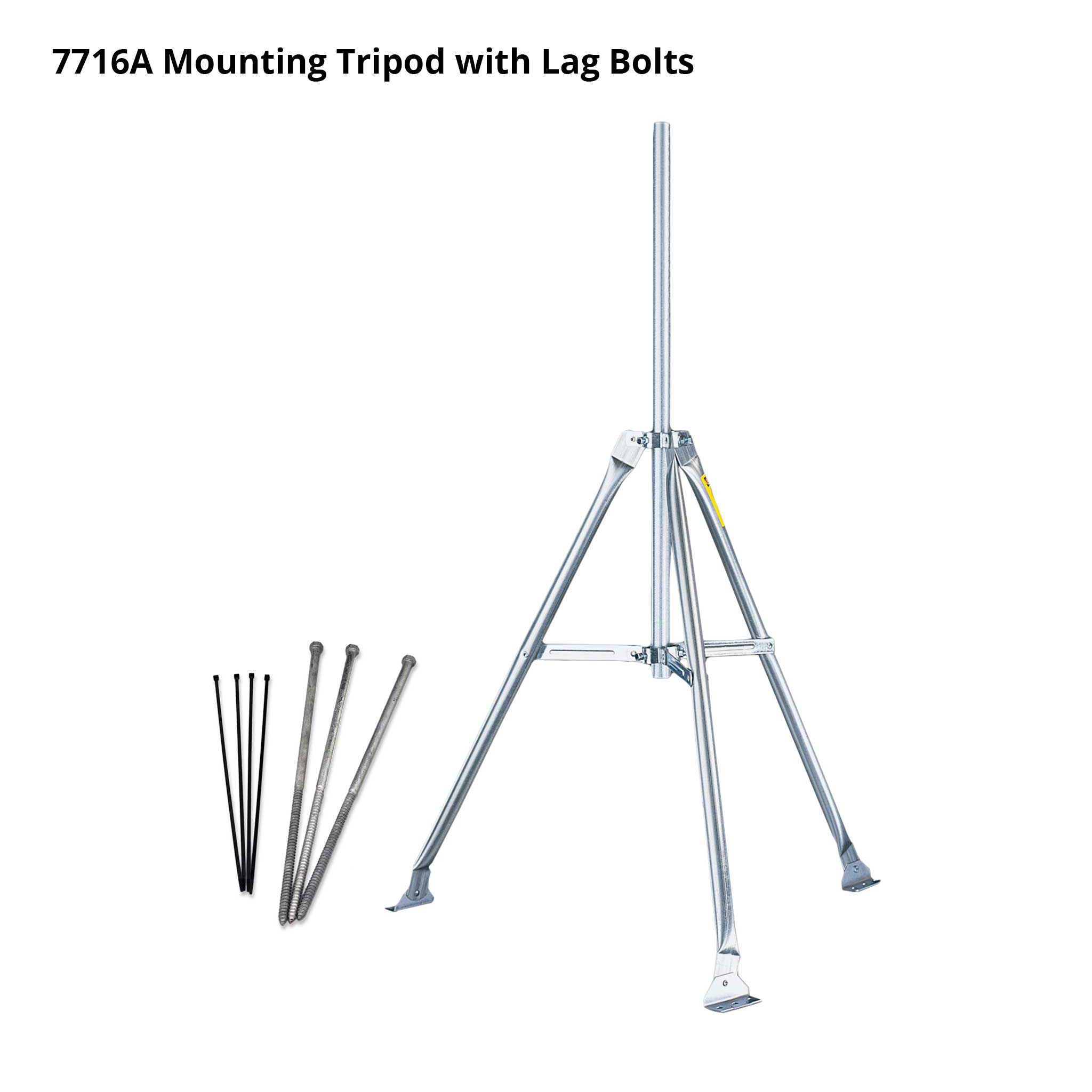 weather station mounting tripod with lag bolts